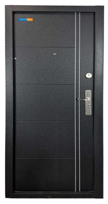   Fekete Terrasec biztonsági ajtó bérházba - Limited Black Edition mintával