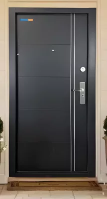   Fekete Terrasec kültéri biztonsági ajtó - Limited Black Edition mintával